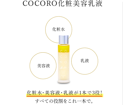 COCORO化粧美容乳液 化粧水・美容液・乳液が1本で3役!すべての役割をこれ一本で。