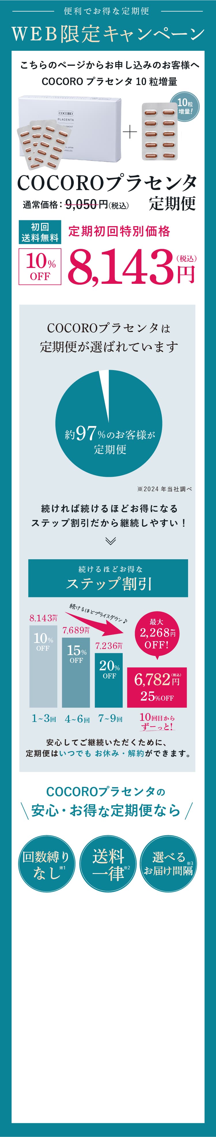 便利でお得な定期便　WEB限定キャンペーン
